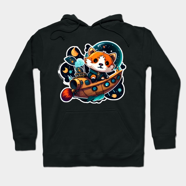 Riley the Red Panda but he's boat captain ready to plunder some treasure Sticker Hoodie by Walford-Designs